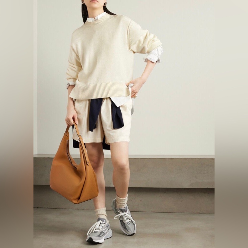 Guest In Residence  Breezy Cotton Sweater in cream size M - Picture 4 of 10